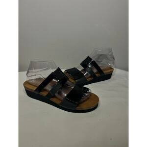 Naot Sandals Nancy Wedge Black Patent Leather Vacation Comfy Casual Travel 39/8